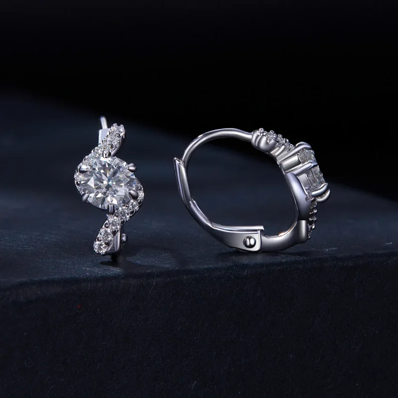 (immagine per) Orecchini a cerchio Pandora Style 50 Pointsmoissanite (Due certificati) - MSE036 - Visualizza 2