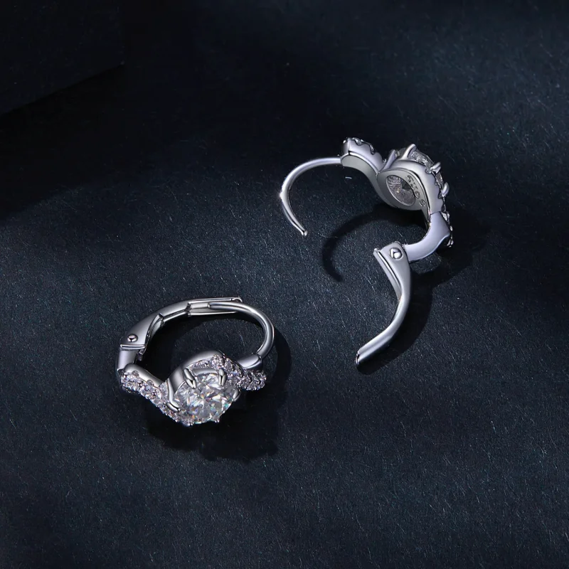 (immagine per) Orecchini a cerchio Pandora Style 50 Pointsmoissanite (Due certificati) - MSE036 - Visualizza 4