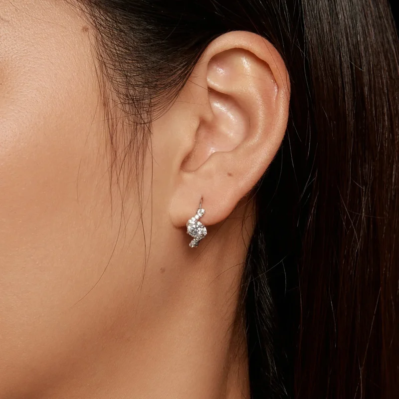 (immagine per) Orecchini a cerchio Pandora Style 50 Pointsmoissanite (Due certificati) - MSE036 - Visualizza 7