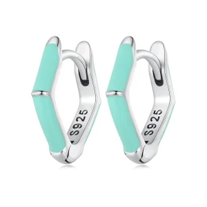 (immagine per) Orecchini a cerchio stile Pandora con diamante blu - SCE1569-GN