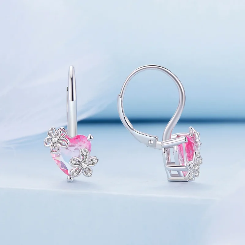 (immagine per) Orecchini a cerchio stile Pandora con motivo Sakura - BSE866 - Visualizza 2