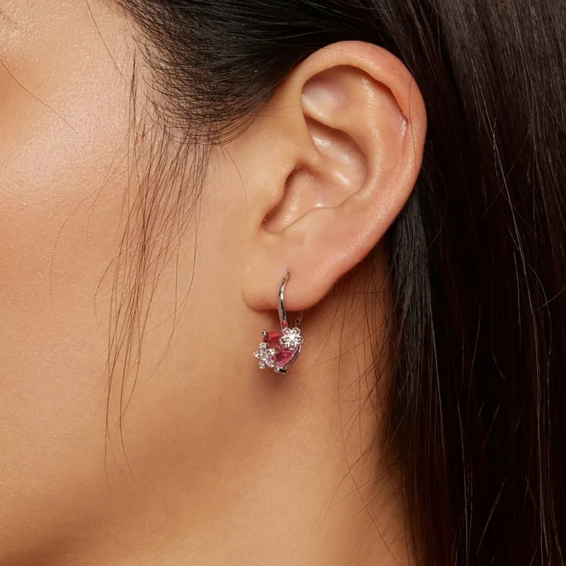 (immagine per) Orecchini a cerchio stile Pandora con motivo Sakura - BSE866 - Visualizza 7
