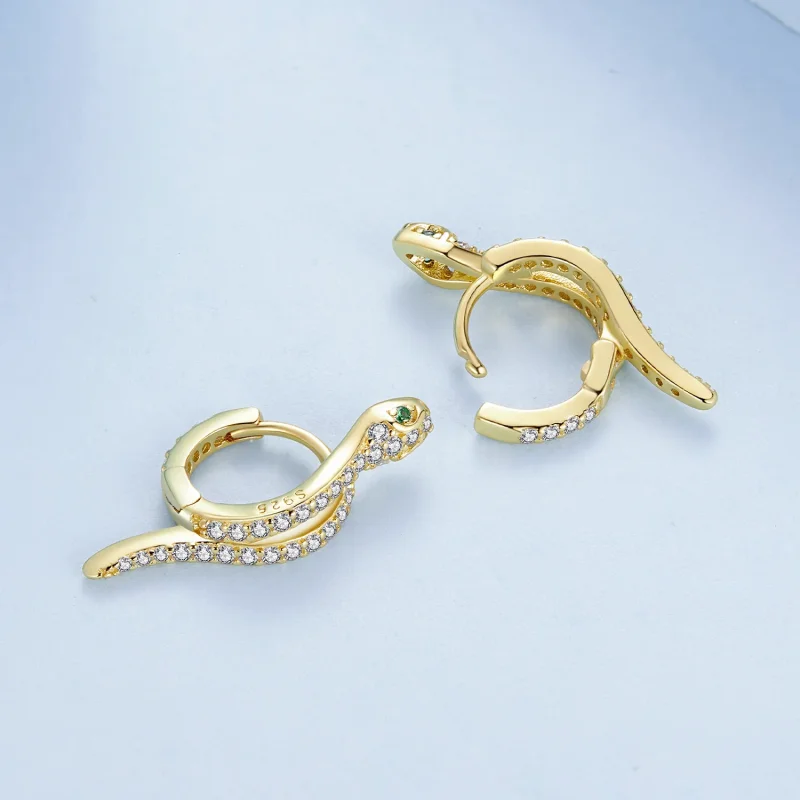 (immagine per) Orecchini a cerchio stile Pandora con serpente dello spirito - BSE669-B - Visualizza 4