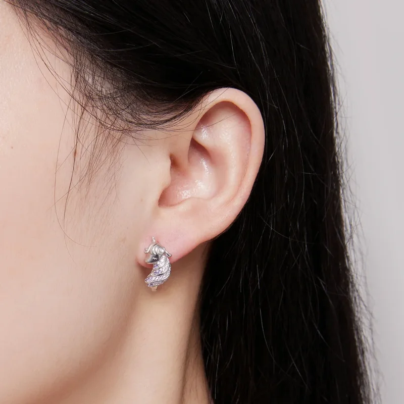 (immagine per) Orecchini a cerchio stile Pandora con unicorni - BSE832 - Visualizza 5