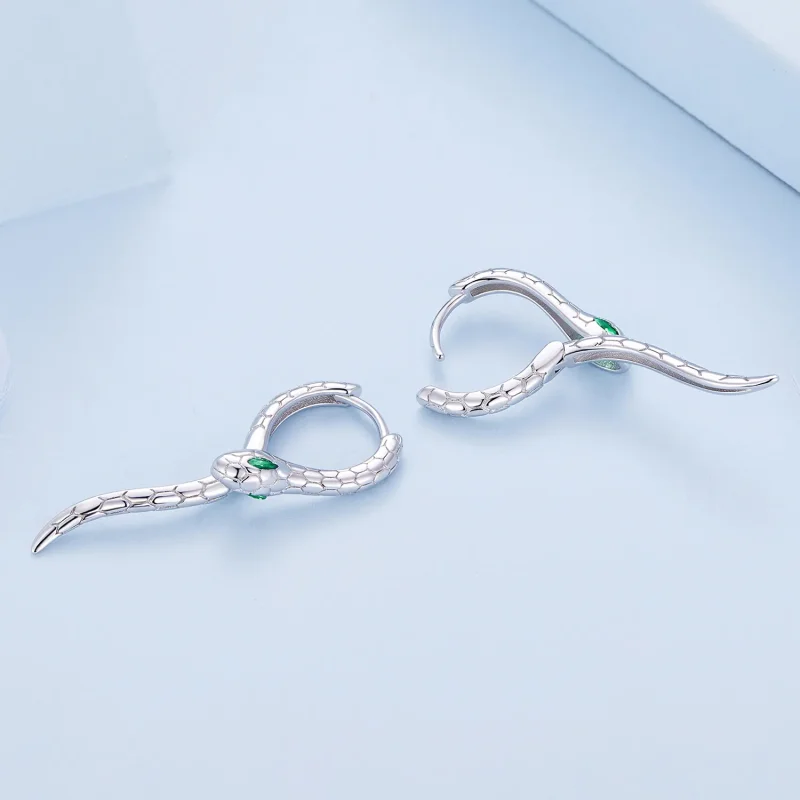 (immagine per) Orecchini a cerchio stile Pandora serpente - BSE792 - Visualizza 4