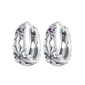 (immagine per) Orecchini a cerchio vintage in stile Pandora con motivo dell'Iris - SCE1649