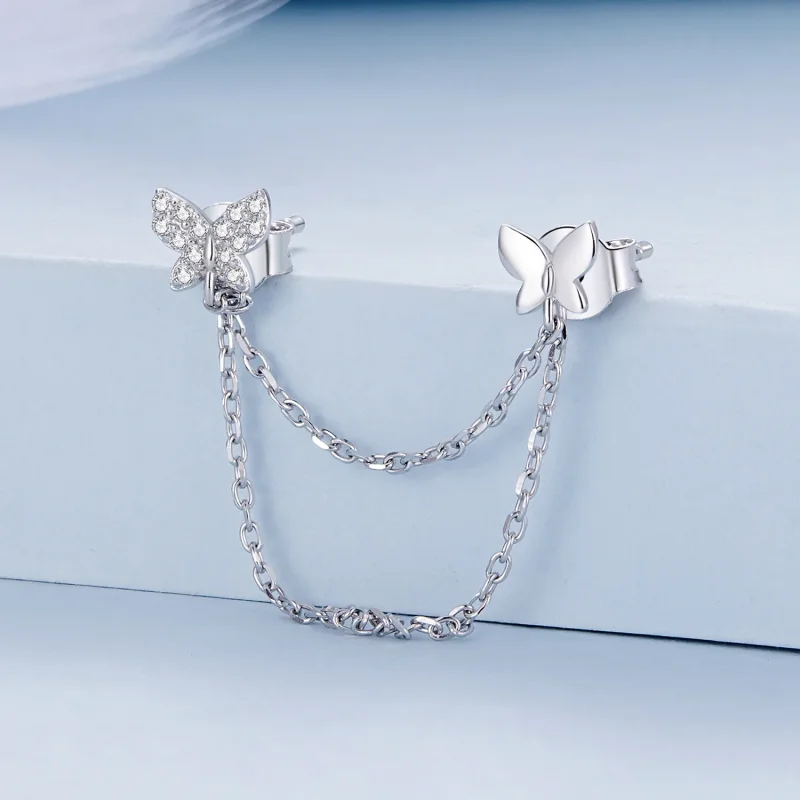 (immagine per) Orecchini a farfalla stile Pandora - BSE876 - Visualizza 2