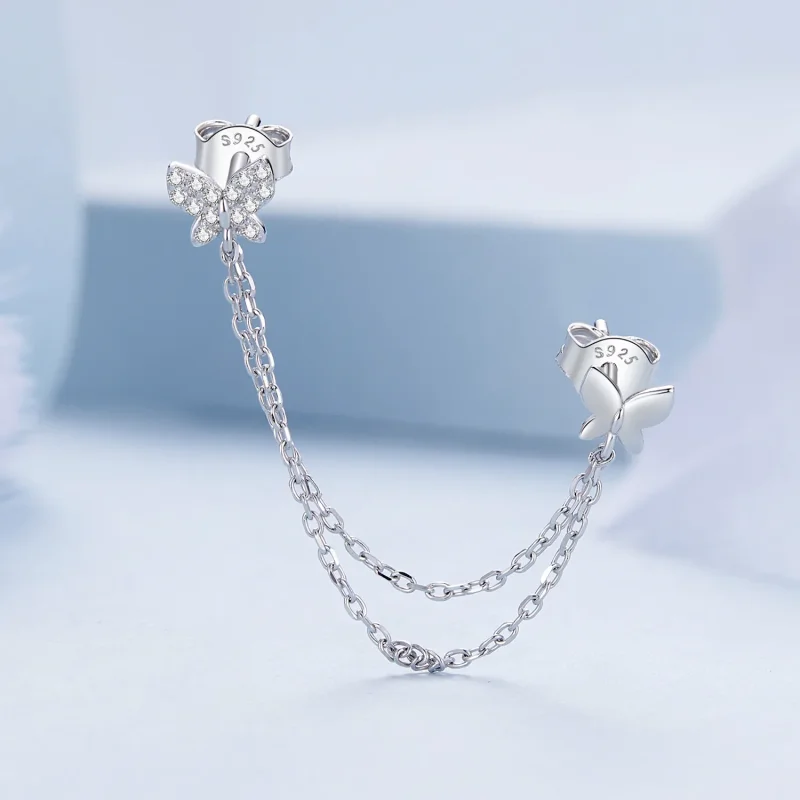 (immagine per) Orecchini a farfalla stile Pandora - BSE876 - Visualizza 3
