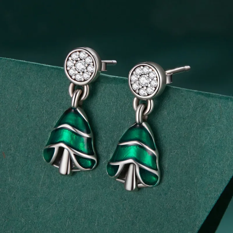 (immagine per) Orecchini a forma di albero di Natale stile Pandora - BSE919 - Visualizza 2