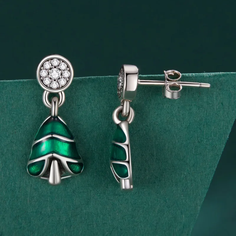 (immagine per) Orecchini a forma di albero di Natale stile Pandora - BSE919 - Visualizza 3