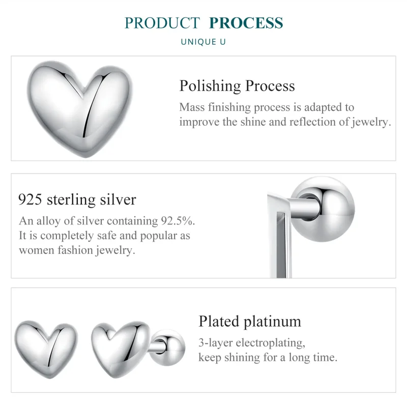 (immagine per) Orecchini a forma di cuore di stile Pandora - BSE886 - Visualizza 6