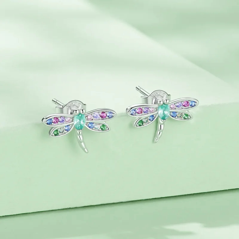 (immagine per) Orecchini a forma di libellula in stile Pandora - BSE795 - Visualizza 2
