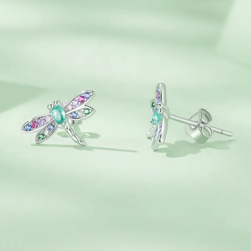 (immagine per) Orecchini a forma di libellula in stile Pandora - BSE795 - Visualizza 3