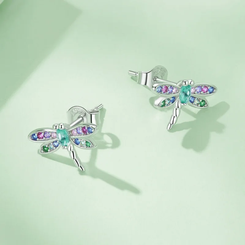 (immagine per) Orecchini a forma di libellula in stile Pandora - BSE795 - Visualizza 4