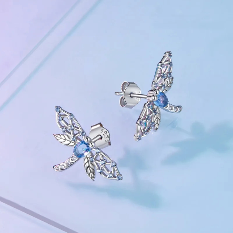 (immagine per) Orecchini a forma di libellula stile Pandora - BSE874 - Visualizza 2