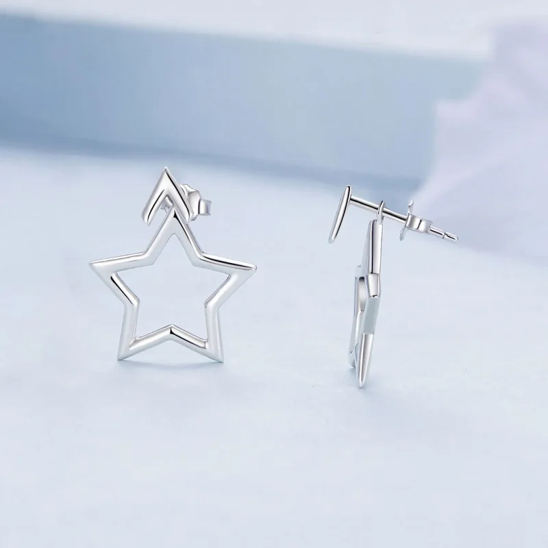(immagine per) Orecchini a forma di pentagramma di stile Pandora - BSE901 - Visualizza 3