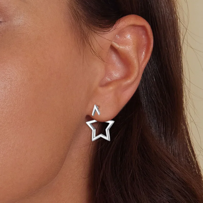 (immagine per) Orecchini a forma di pentagramma di stile Pandora - BSE901 - Visualizza 6