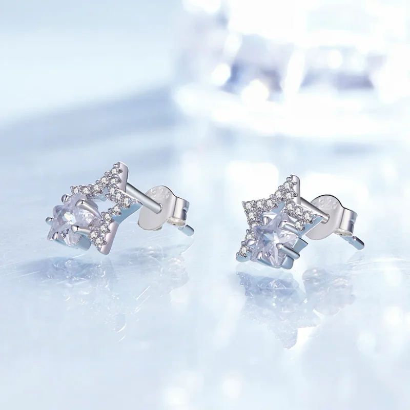 (immagine per) Orecchini a forma di stella in stile Pandora - BSE878 - Visualizza 2