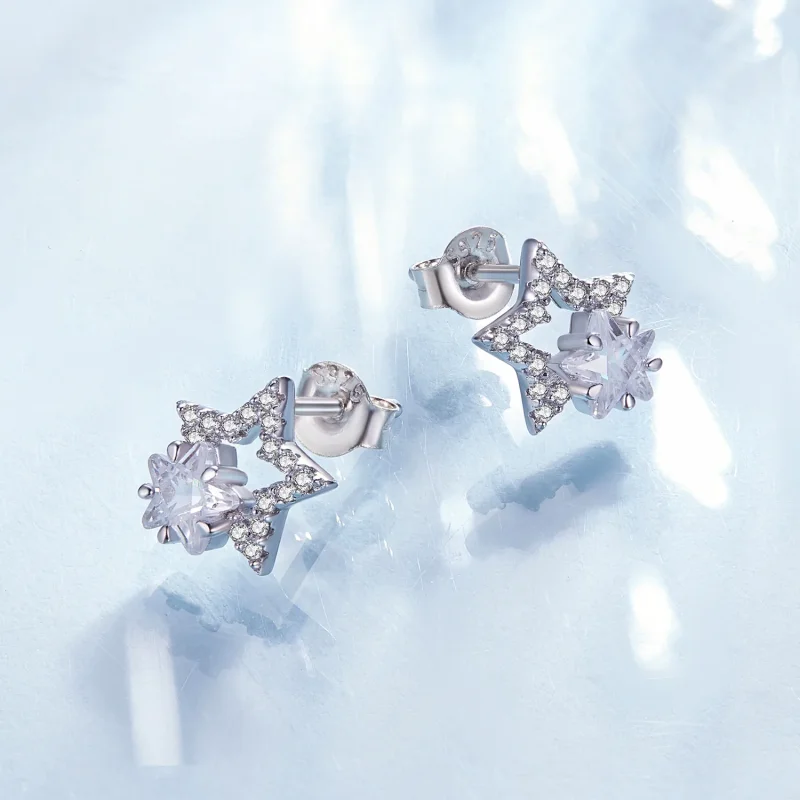 (immagine per) Orecchini a forma di stella in stile Pandora - BSE878 - Visualizza 3
