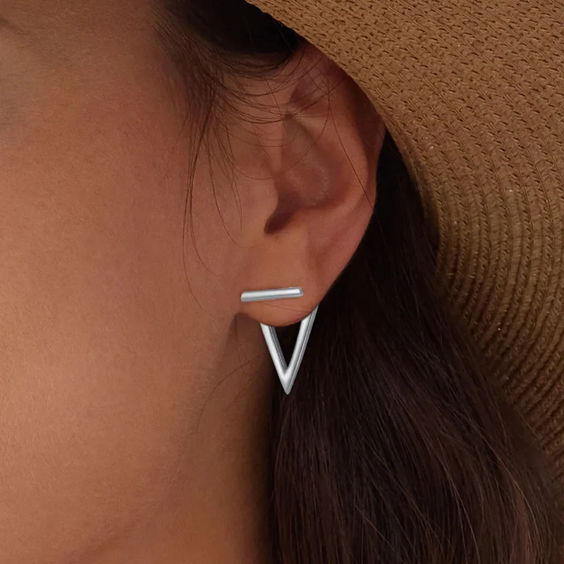 (immagine per) Orecchini a forma di triangolo stile Pandora - BSE900 - Visualizza 7