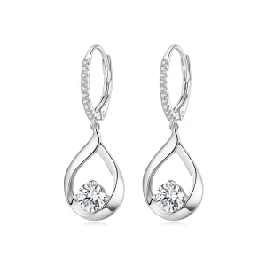 (immagine per) Orecchini a goccia in stile Pandora con Moissanite (Due Certificati) - MSE032