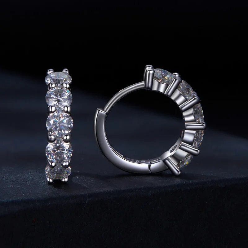 (immagine per) Orecchini a mezzo cerchio in stile Pandora con diamanti di Moissanite - MSE033 - Visualizza 2