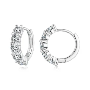 (immagine per) Orecchini a mezzo cerchio in stile Pandora con diamanti di Moissanite - MSE033