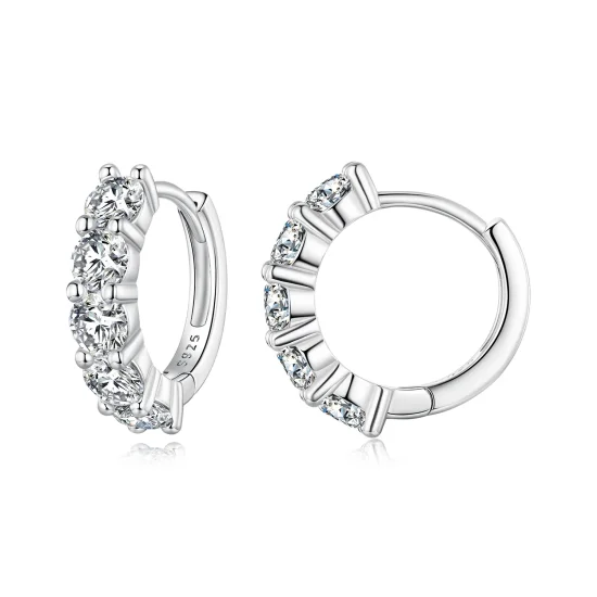 (immagine per) Orecchini a mezzo cerchio in stile Pandora con diamanti di Moissanite - MSE033