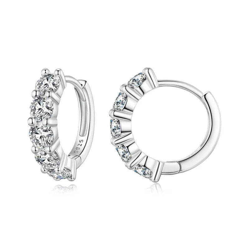 (immagine per) Orecchini a mezzo cerchio in stile Pandora con diamanti di Moissanite - MSE033