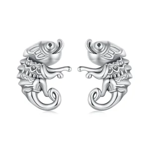 Orecchini a perno con camaleonte in stile Pandora - SCE1661 (immagine per) Orecchini a perno con camaleonte in stile Pandora - SCE1661