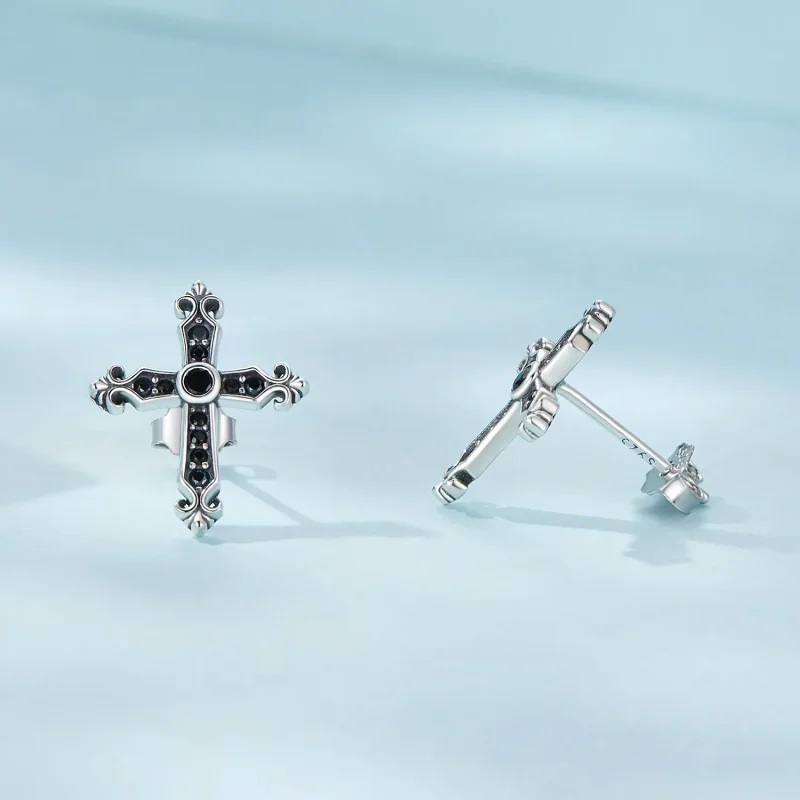 (immagine per) Orecchini a perno con croce vintage in stile Pandora - SCE1655 - Visualizza 4