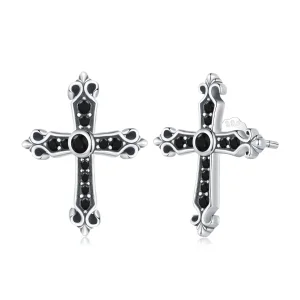(immagine per) Orecchini a perno con croce vintage in stile Pandora - SCE1655