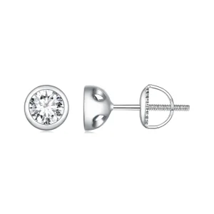(immagine per) Orecchini a perno con montatura a ghiera di stile Pandora con Moissanite - MSE026