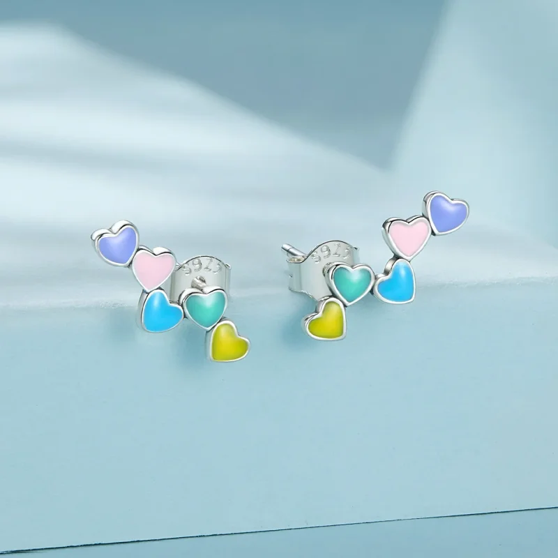 (immagine per) Orecchini a perno di stile Pandora Love Colorful - SCE1638 - Visualizza 2