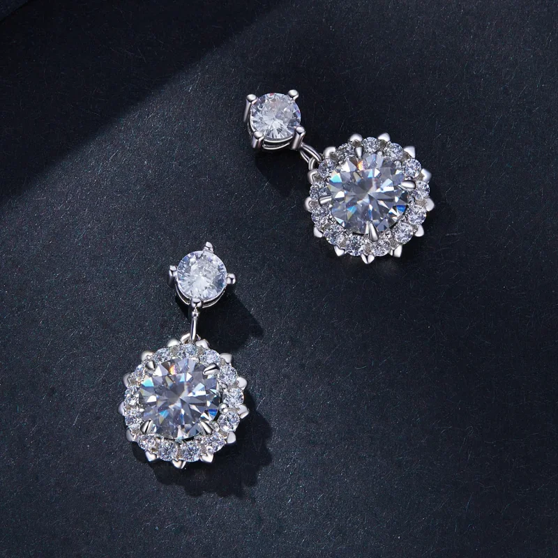 (immagine per) Orecchini a perno in stile Pandora con Moissanite da 1 carato - MSE028 - Visualizza 4