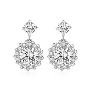 (immagine per) Orecchini a perno in stile Pandora con Moissanite da 1 carato - MSE028