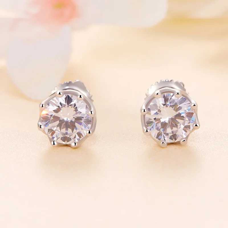(immagine per) Orecchini a perno in stile Pandora con Moissanite squisita (Due certificati) - M - Visualizza 2
