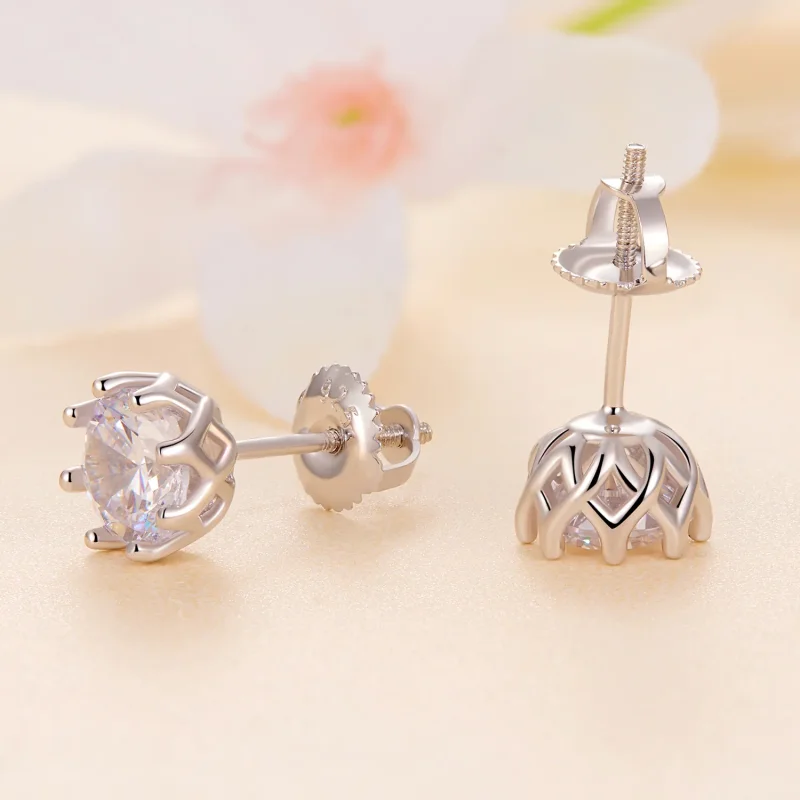 (immagine per) Orecchini a perno in stile Pandora con Moissanite squisita (Due certificati) - M - Visualizza 3