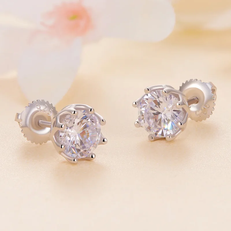 (immagine per) Orecchini a perno in stile Pandora con Moissanite squisita (Due certificati) - M - Visualizza 4