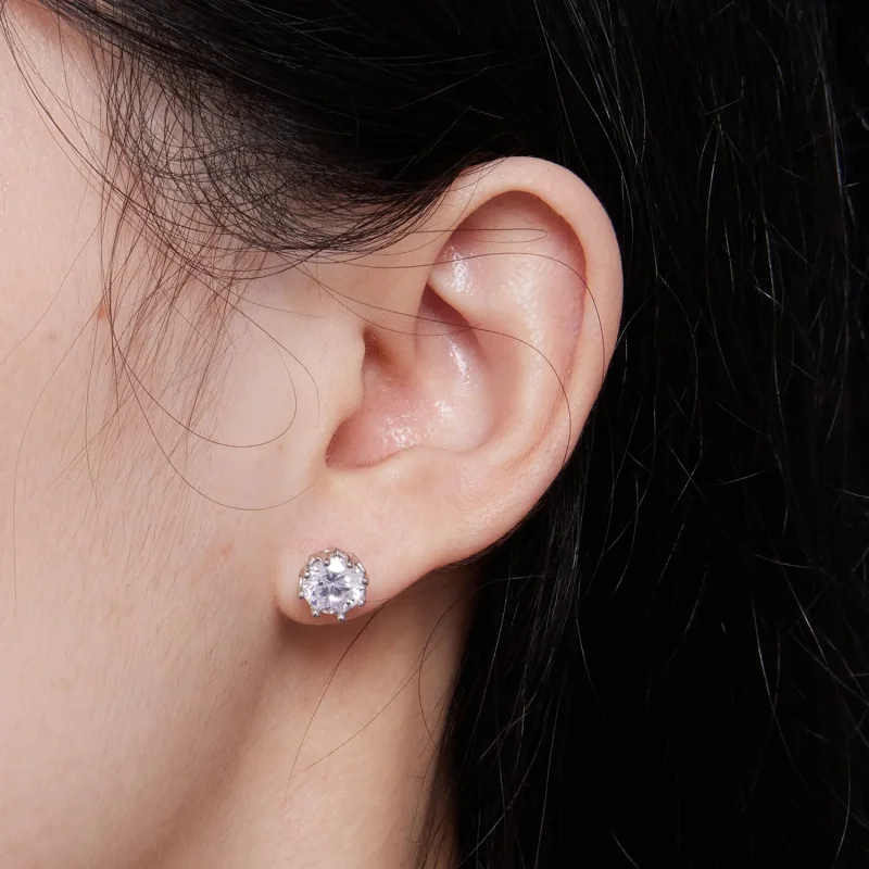 (immagine per) Orecchini a perno in stile Pandora con Moissanite squisita (Due certificati) - M - Visualizza 5