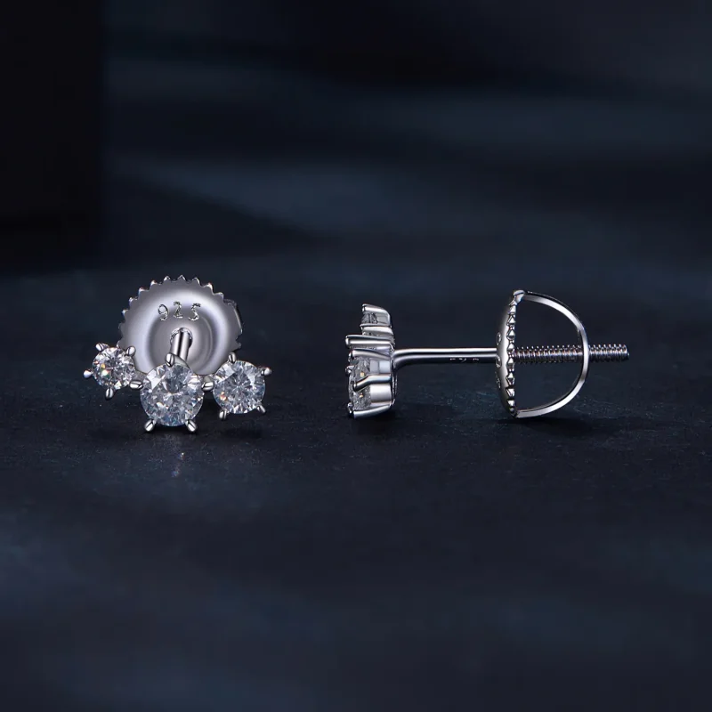 (immagine per) Orecchini a perno in stile Pandora con Moissanite (un certificato) - MSE034 - Visualizza 3