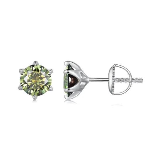 (immagine per) Orecchini a perno in stile Pandora con smeraldo moissanite - MSE025-LGN