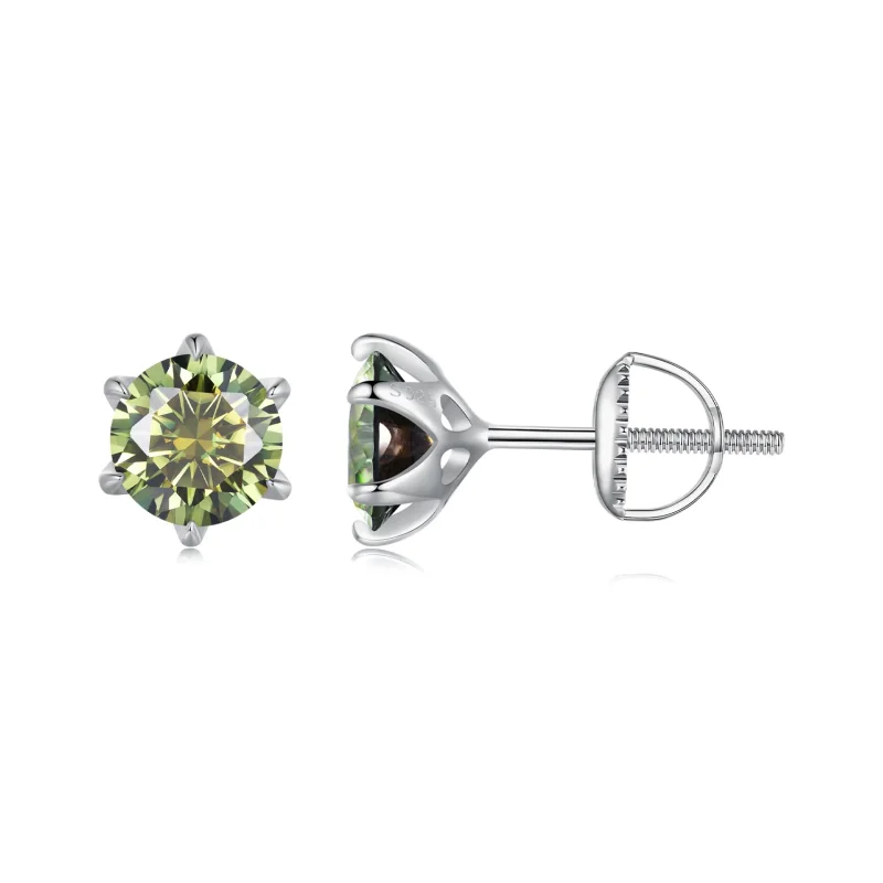 (immagine per) Orecchini a perno in stile Pandora con smeraldo moissanite - MSE025-LGN