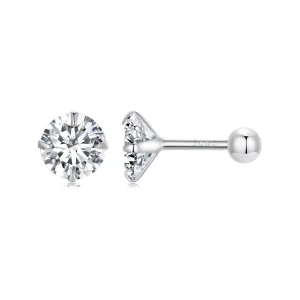 (immagine per) Orecchini a perno in stile Pandora con zirconio bianco - SCE1646-M