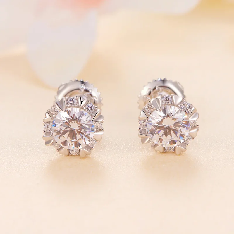 (immagine per) Orecchini a perno Moissanite di stile Pandora esquisiti (due certificati) - MSE0 - Visualizza 2