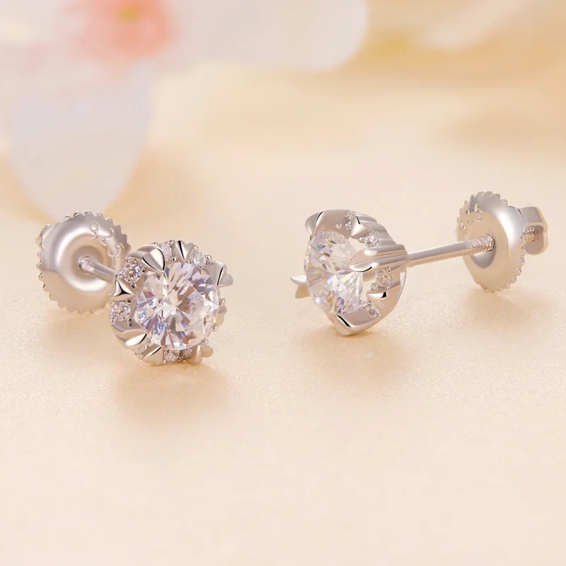 (immagine per) Orecchini a perno Moissanite di stile Pandora esquisiti (due certificati) - MSE0 - Visualizza 3