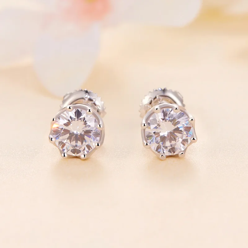 (immagine per) Orecchini a perno Pandora Style con esclusivi Moissanite di classe (Due certific - Visualizza 2