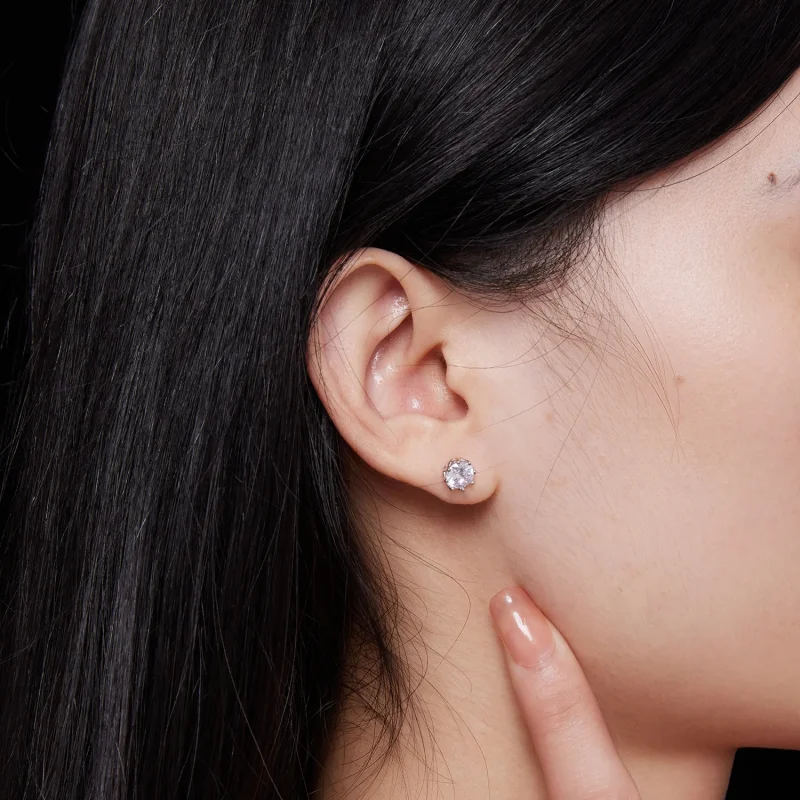 (immagine per) Orecchini a perno Pandora Style con esclusivi Moissanite di classe (Due certific - Visualizza 5