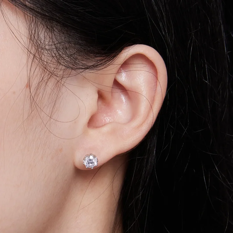 (immagine per) Orecchini a perno Pandora Style con esclusivi Moissanite di classe (Due certific - Visualizza 6