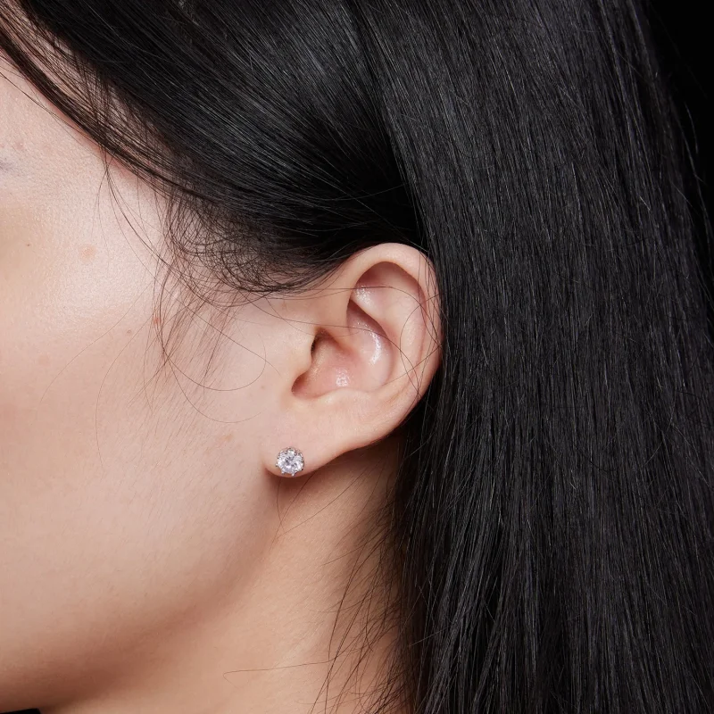 (immagine per) Orecchini a perno Pandora Style con esclusivi Moissanite di classe (Due certific - Visualizza 7